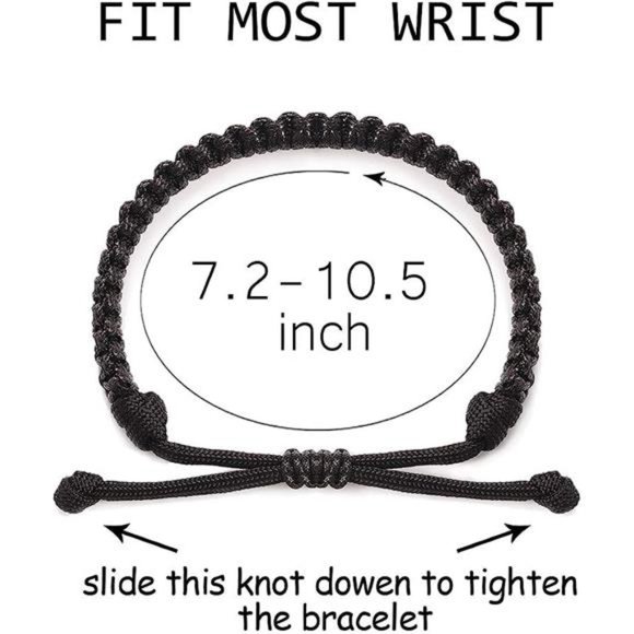 Handmade Braided Unisex Friendship Bracelets Distance Matching Bracelet 2 Pcs - Picture 6 of 7